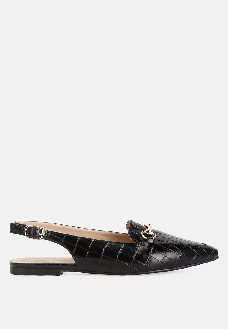 trempe croc slingback flat sandals by London Rag