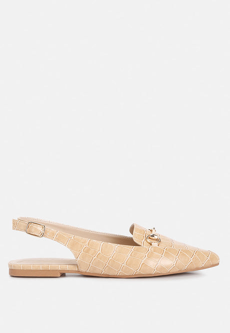 trempe croc slingback flat sandals by London Rag