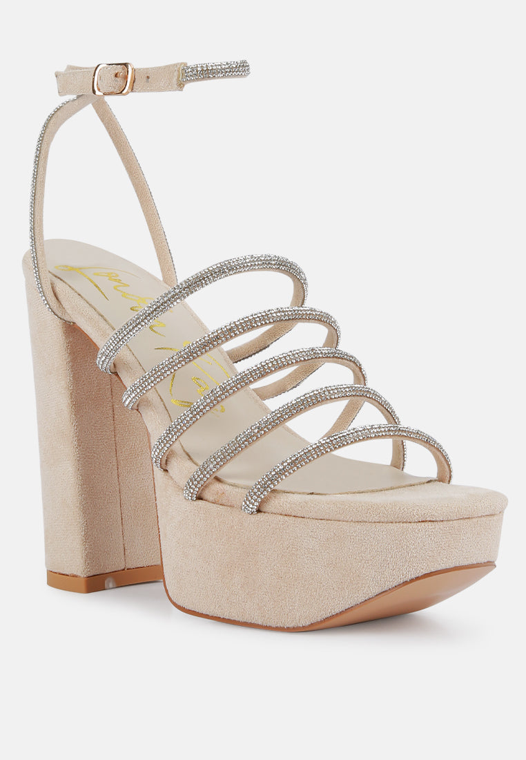 tricks high block heel sandals by London Rag