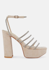 tricks high block heel sandals by London Rag