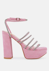 tricks high block heel sandals by London Rag