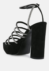 tricks high block heel sandals by London Rag