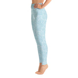 Women's Blue Ocean Swirl Yoga Leggings by Tropical Seas Clothing