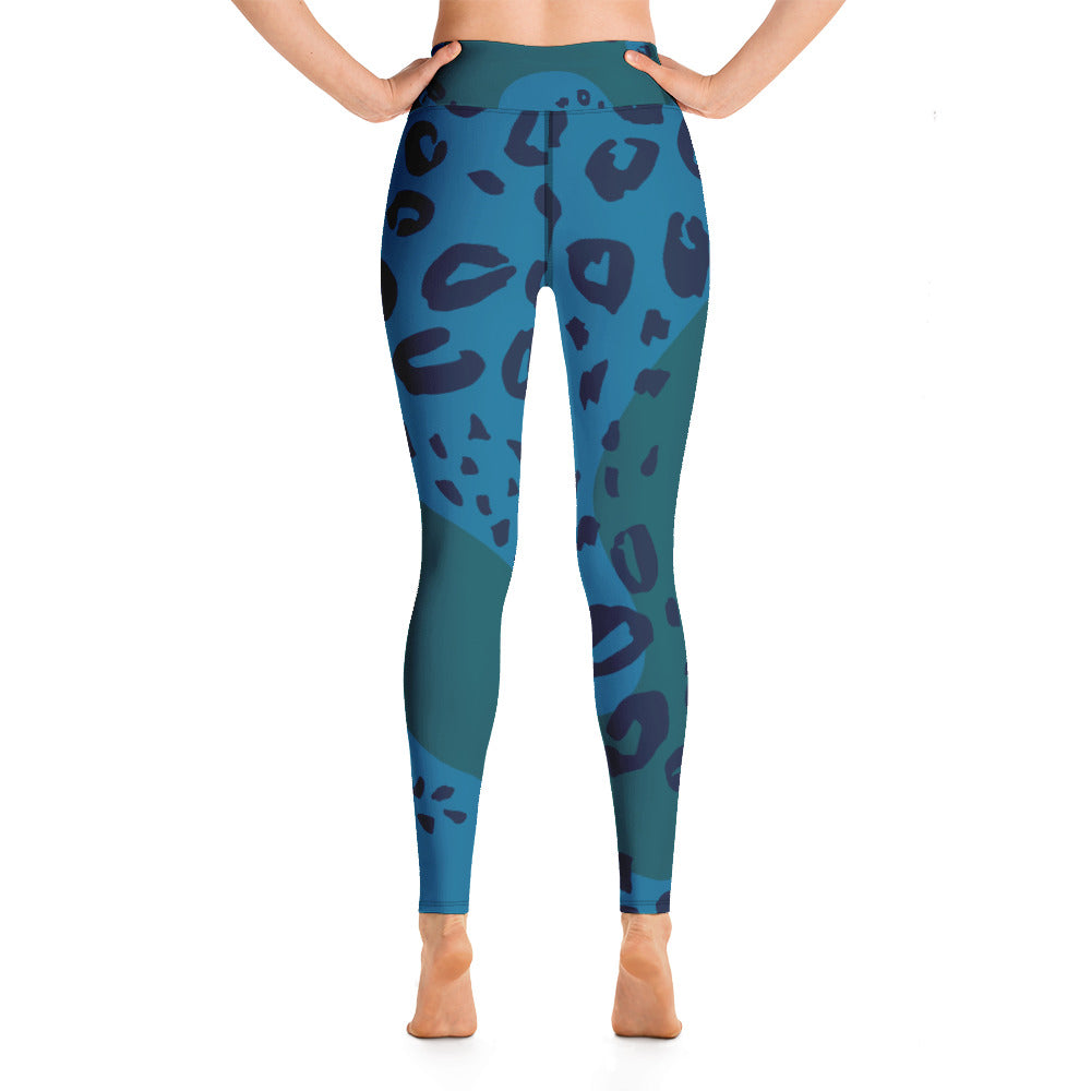 Women's Tropical Leopard Shark Yoga Leggings by Tropical Seas Clothing