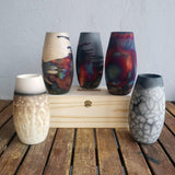 Tsuri Ceramic Raku Pottery Vase with Gift Box by RAAQUU