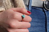 Dainty Hammered Turquoise Ring by Toasted Jewelry