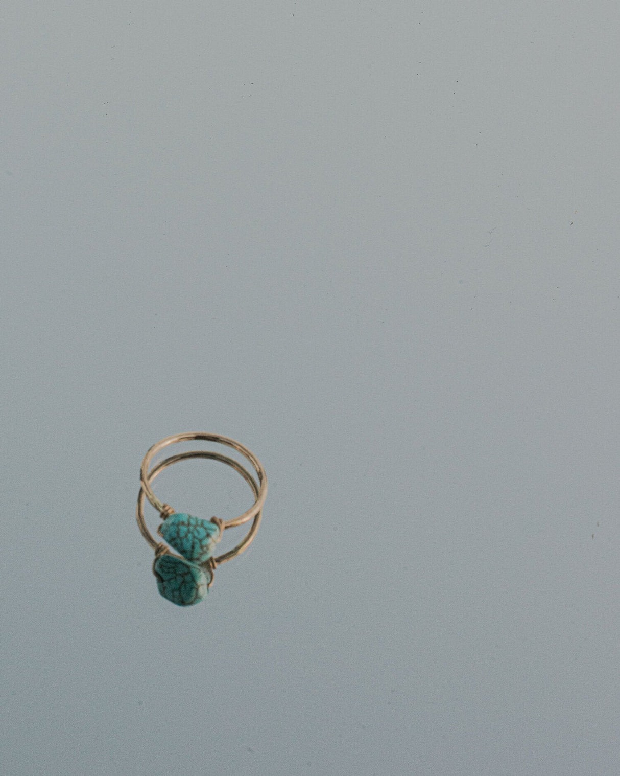 Dainty Hammered Turquoise Ring by Toasted Jewelry