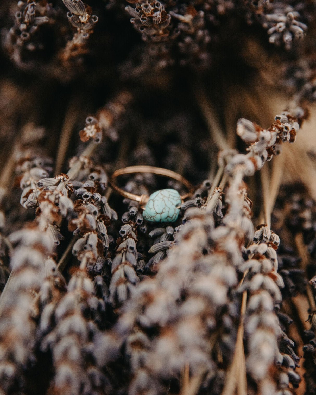 Dainty Hammered Turquoise Ring by Toasted Jewelry