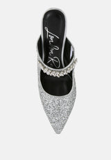 twinklet glitter diamante embellished stilettos by London Rag