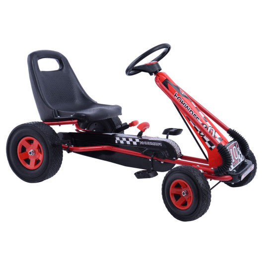 4 Wheels Kids Ride On Pedal Powered Bike Go Kart Racer Car Outdoor Play Toy-Red