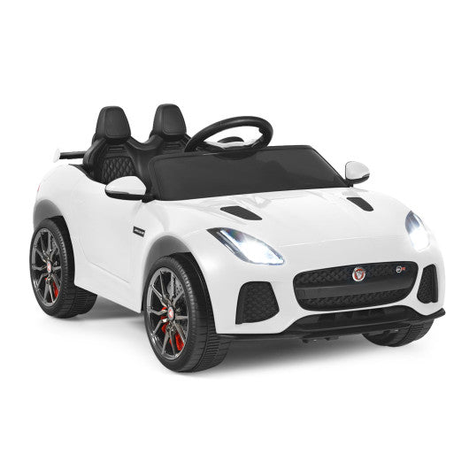 12V Jaguar F-Type SVR Licensed Kids Ride On Car-White