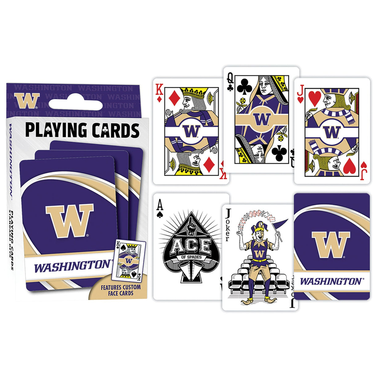 Washington Huskies Playing Cards - 54 Card Deck by MasterPieces Puzzle Company INC