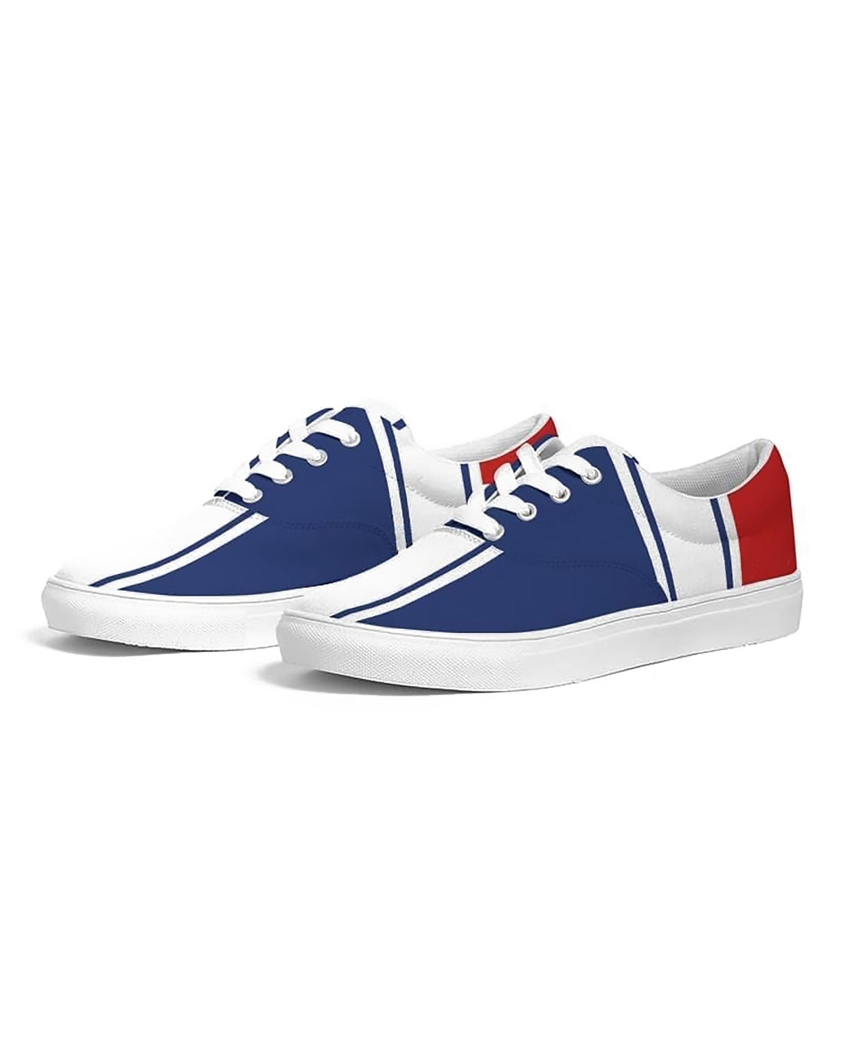 Sneakers for Men, Blue Red White Striped Print - Sports Shoes by inQue.Style