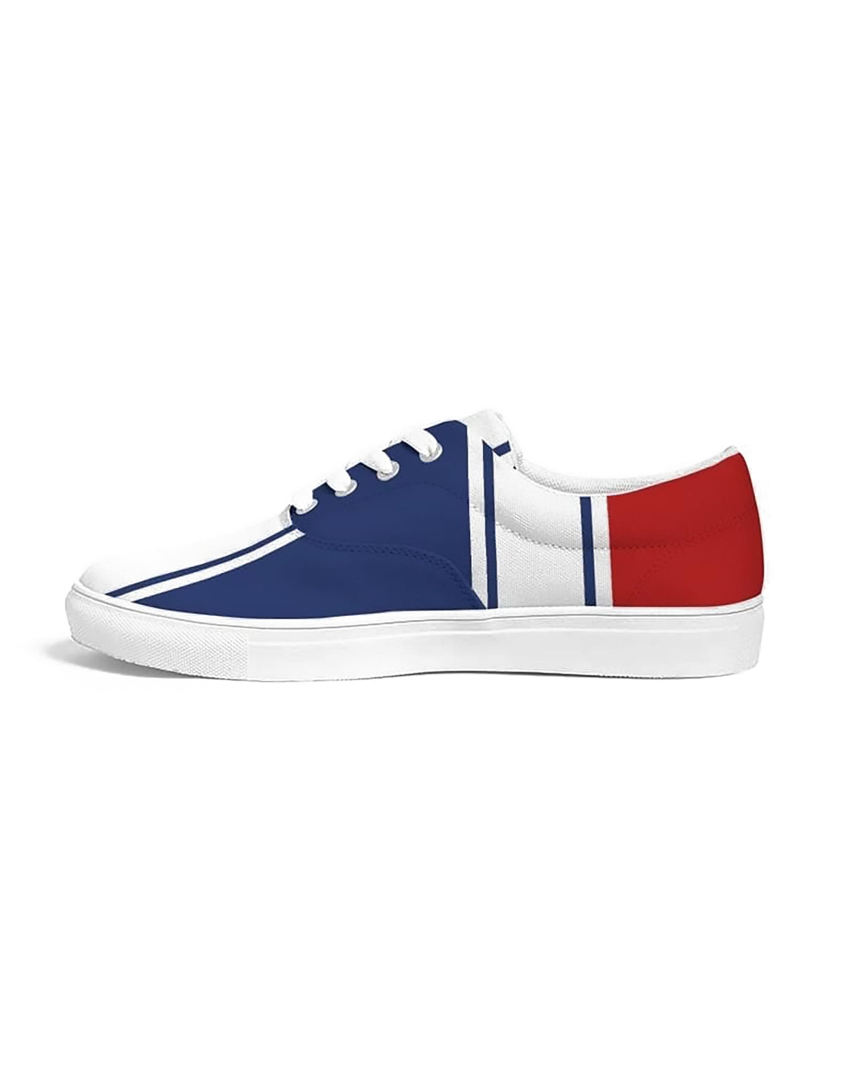 Sneakers for Men, Blue Red White Striped Print - Sports Shoes by inQue.Style