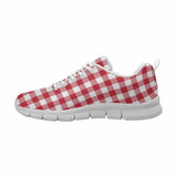 Sneakers for Men, Buffalo Plaid Red and White - Running Shoes Dg855 by inQue.Style