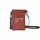 Womens Cell Phone Purse, Cognac Red by inQue.Style