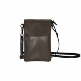 Womens Cell Phone Purse, Dark Taupe Brown by inQue.Style