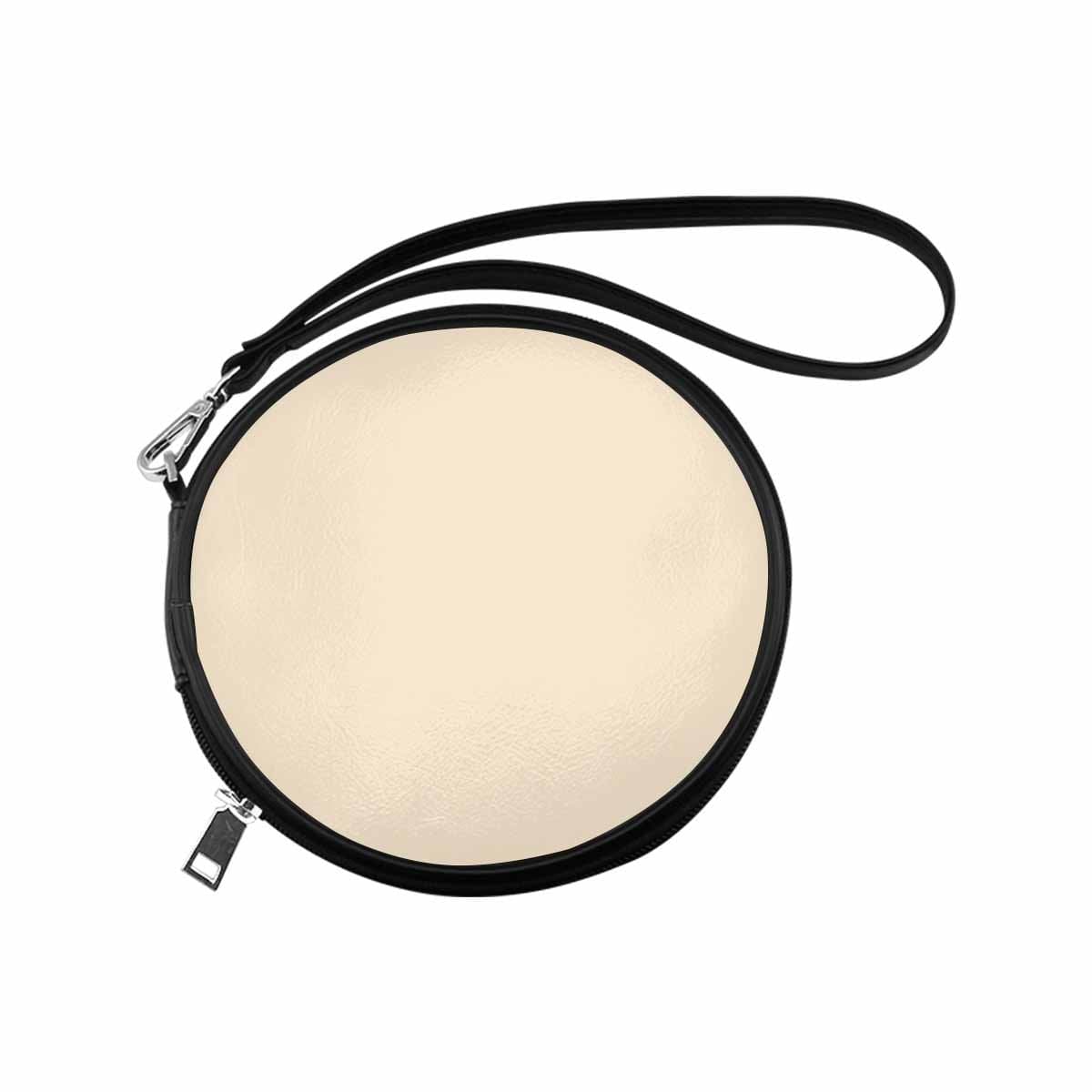 Womens Round Handbag, Champagne Beige by inQue.Style