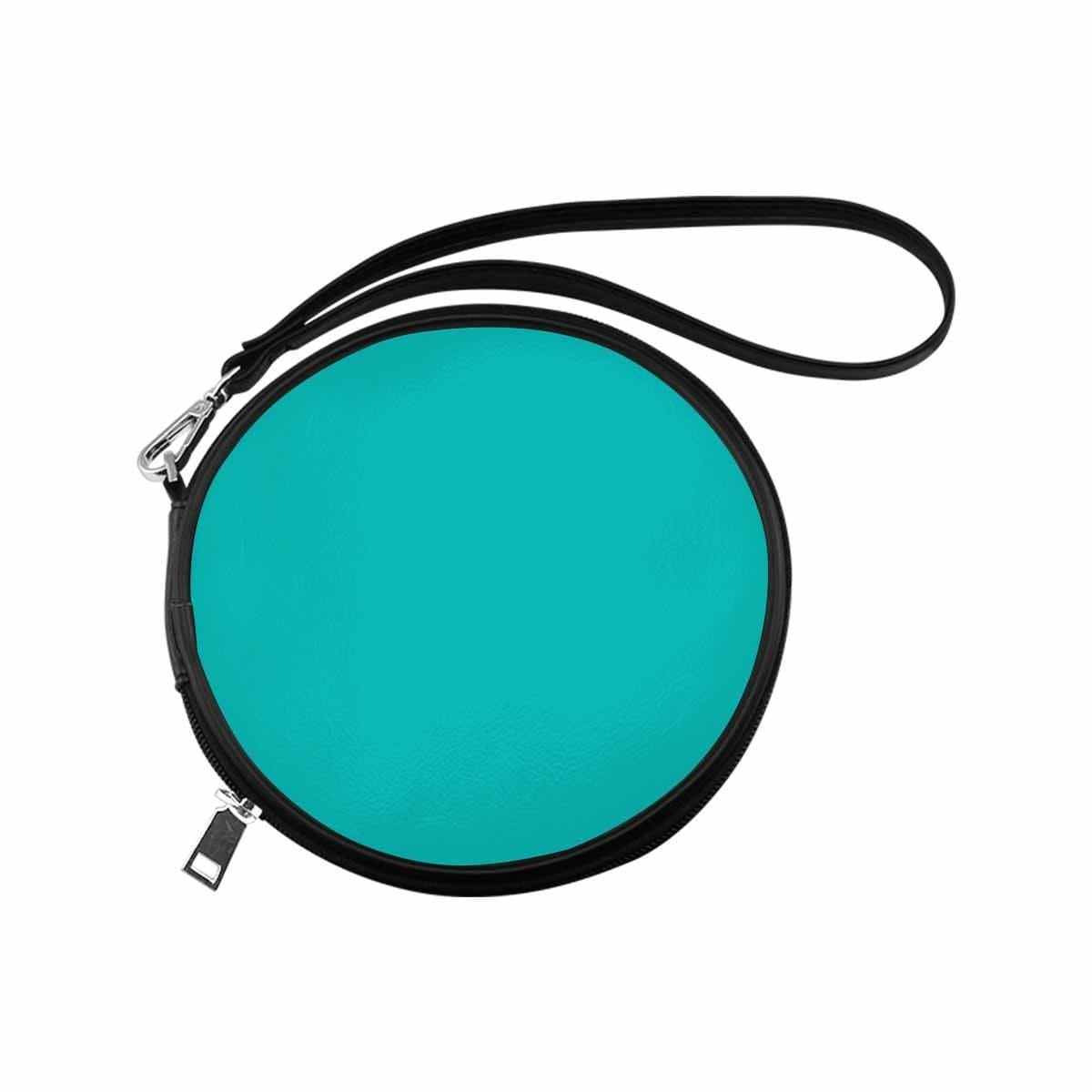 Womens Round Handbag, Greenish Blue by inQue.Style