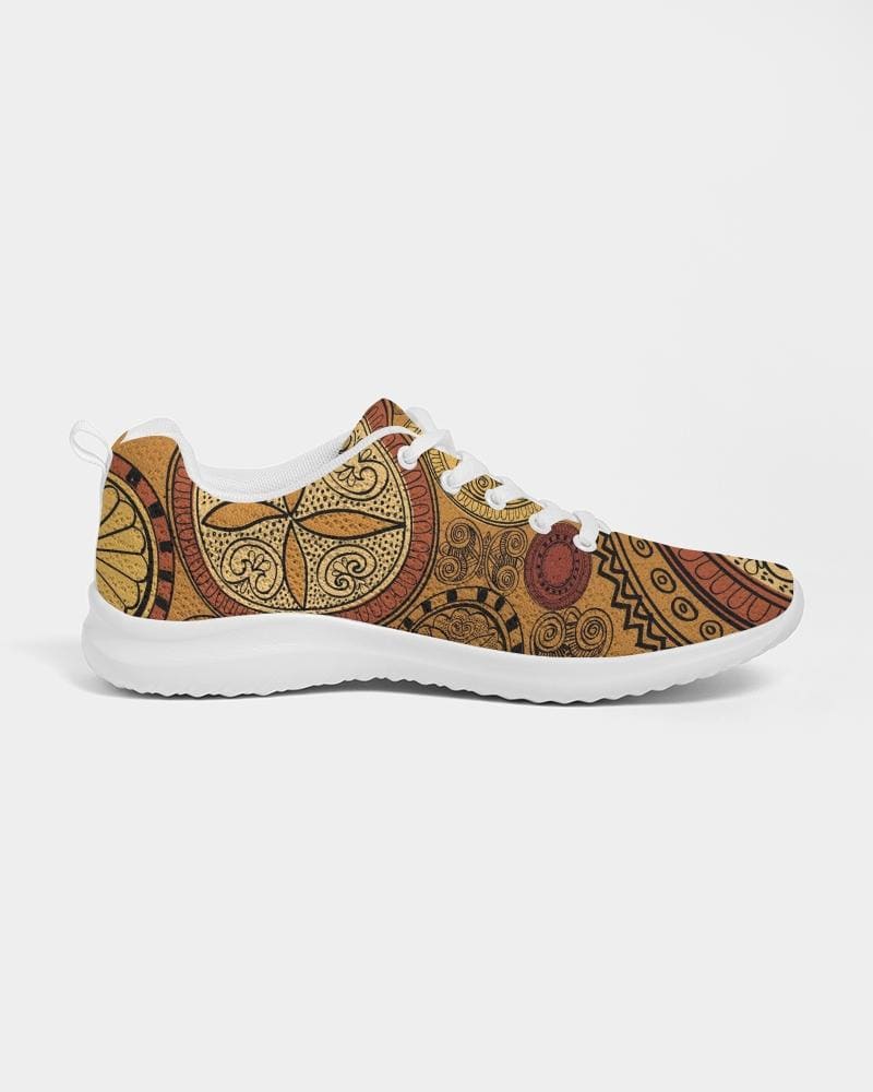 Womens Sneakers - Brown Paisley Style Canvas Sports Shoes / Running by inQue.Style