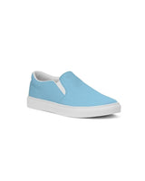 Womens Sneakers - Light Blue Low Top Slip-on Canvas Shoes by inQue.Style