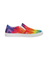 Womens Sneakers - Peace & Love Tie-dye Style Low Top Slip-on Canvas Shoes by inQue.Style