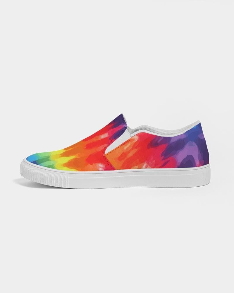 Womens Sneakers - Peace & Love Tie-dye Style Low Top Slip-on Canvas Shoes by inQue.Style