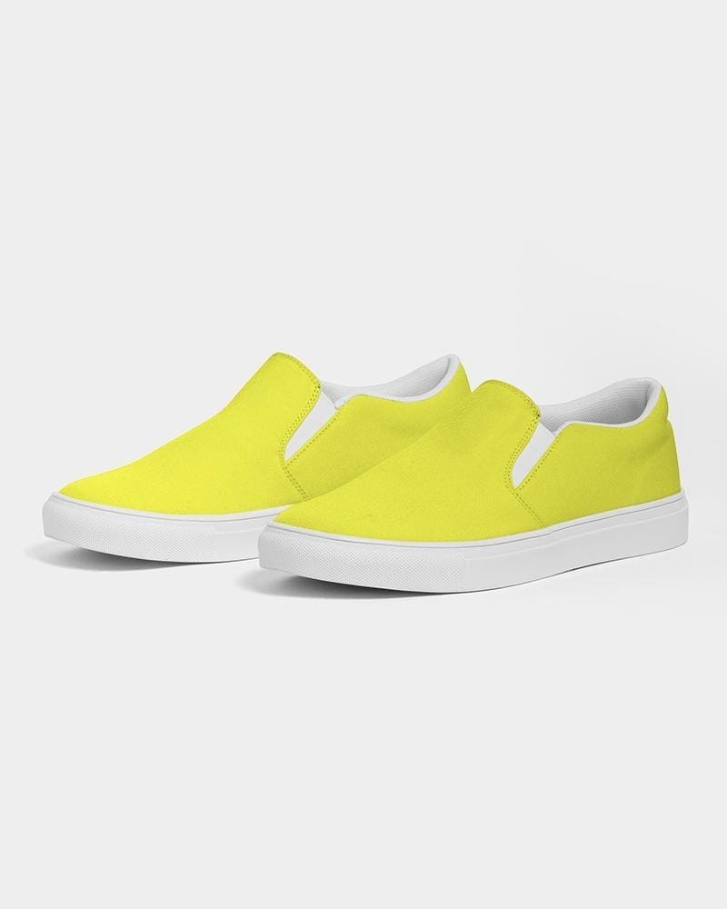 Womens Sneakers - Yellow Canvas Sports Shoes / Slip-on by inQue.Style