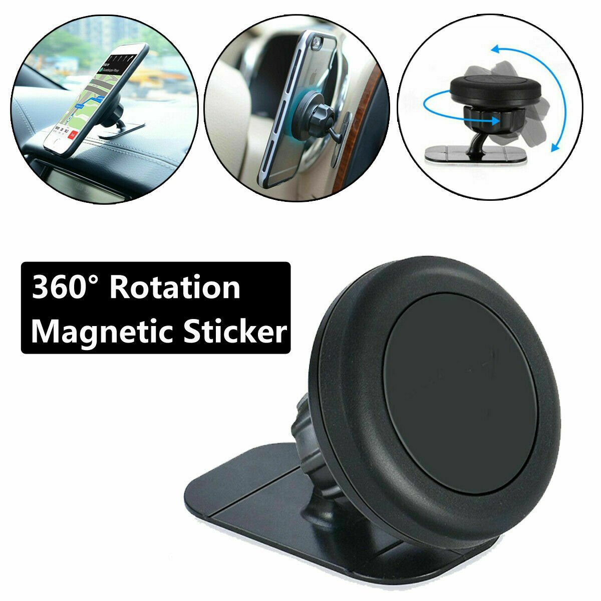 Universal 360° Magnetic Car Mount Holder Stand Stick on Dashboard For Cell Phone by Plugsus Home Furniture