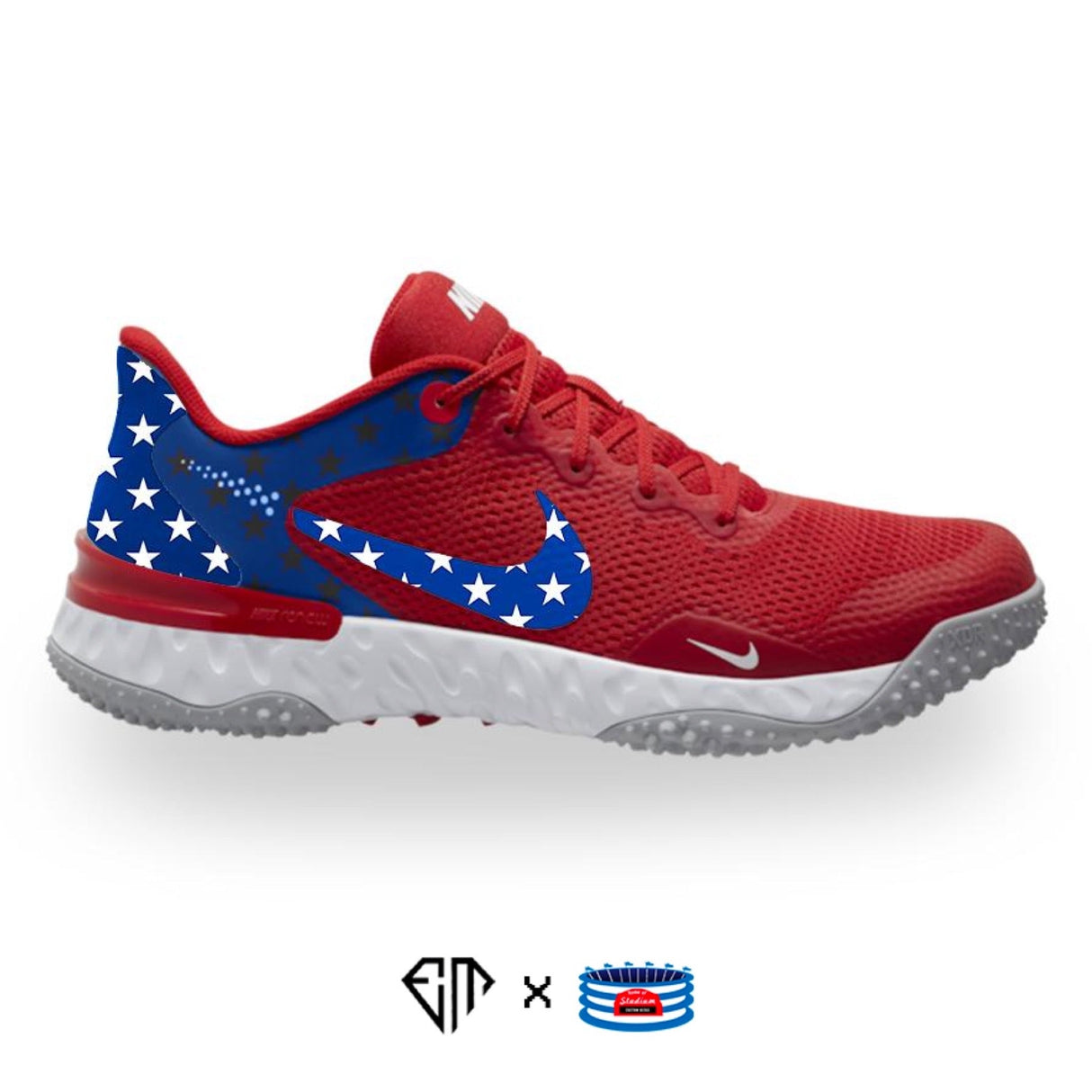 "USA" Nike Alpha Huarache Elite 3 Turf Shoes by Stadium Custom Kicks