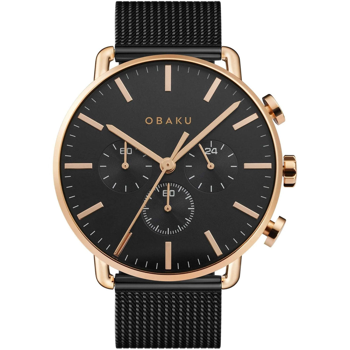 Obaku Men's Havn Black Dial Watch - V232GCVBMB by Balec Group