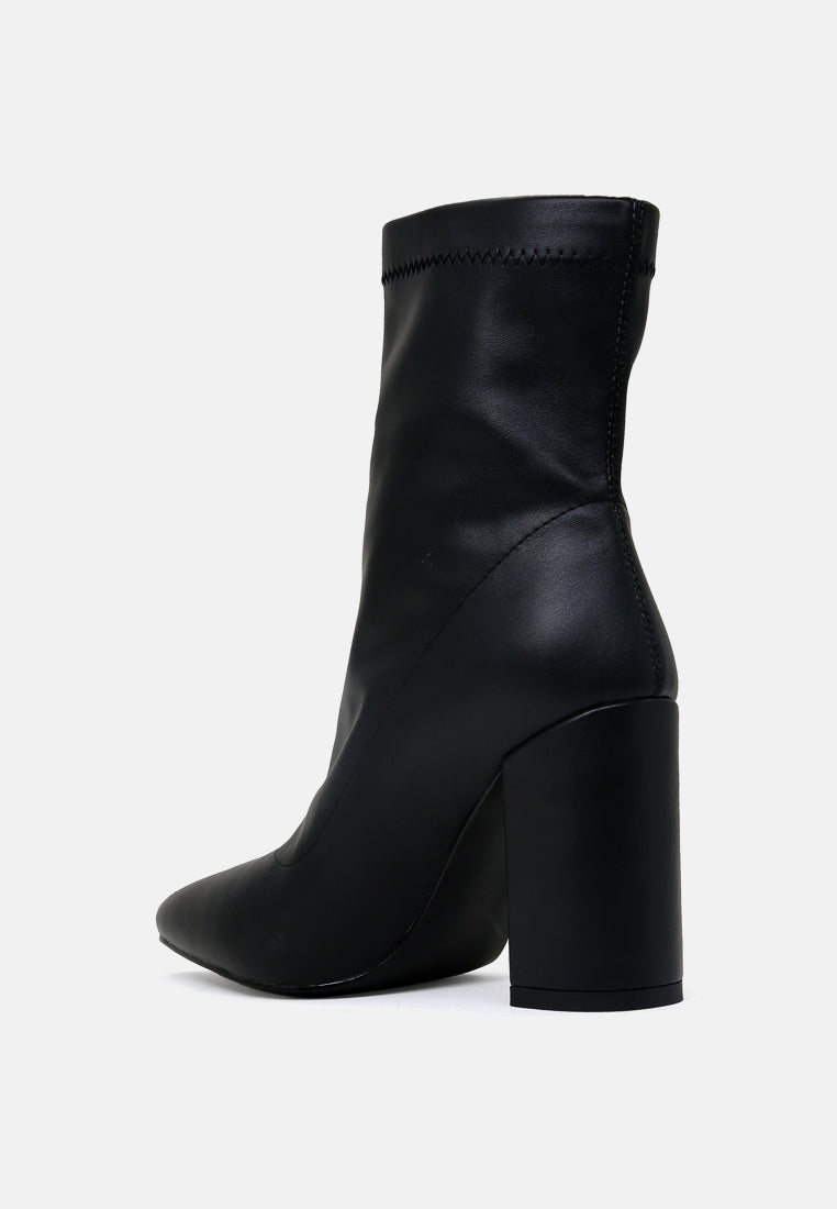 valeria pointed toe high ankle boots with side zipper by London Rag