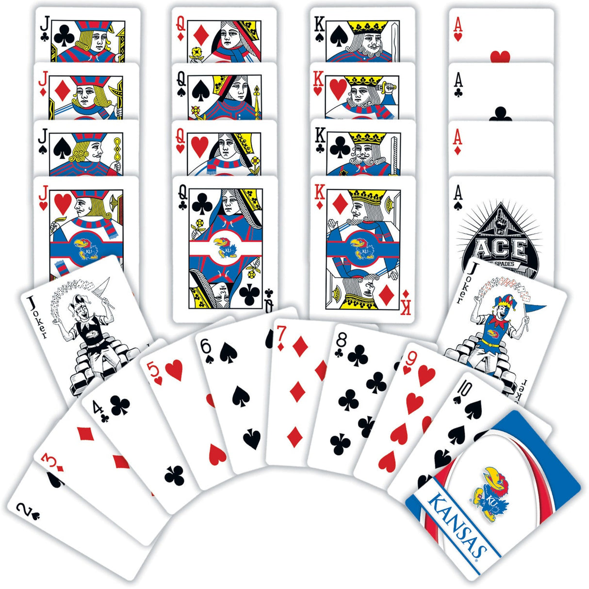 Kansas Jayhawks Playing Cards - 54 Card Deck by MasterPieces Puzzle Company INC