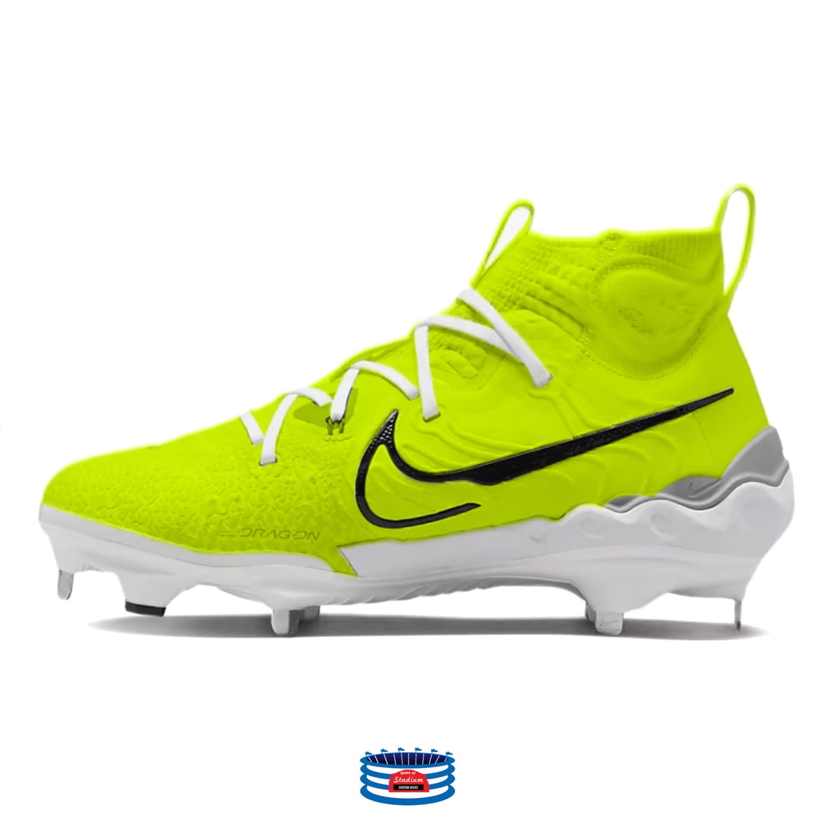 "Volt" Nike Alpha Huarache NXT Baseball Cleats by Stadium Custom Kicks