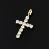 VVS Moissanite Solid Silver Cross Pendant in 14K Gold by Bling Proud | Urban Jewelry Online Store