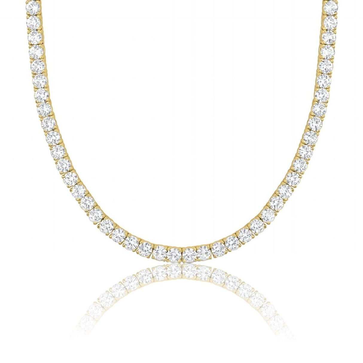 VVS1 Moissanite Diamond 925 Sterling Silver Tennis Chain in 14K Gold by Bling Proud | Urban Jewelry Online Store