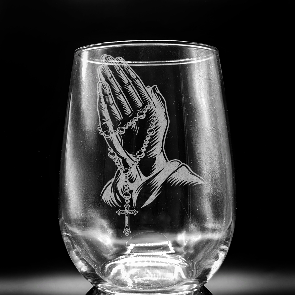 CHRISTIANITY Wine Glasses by LumEngrave