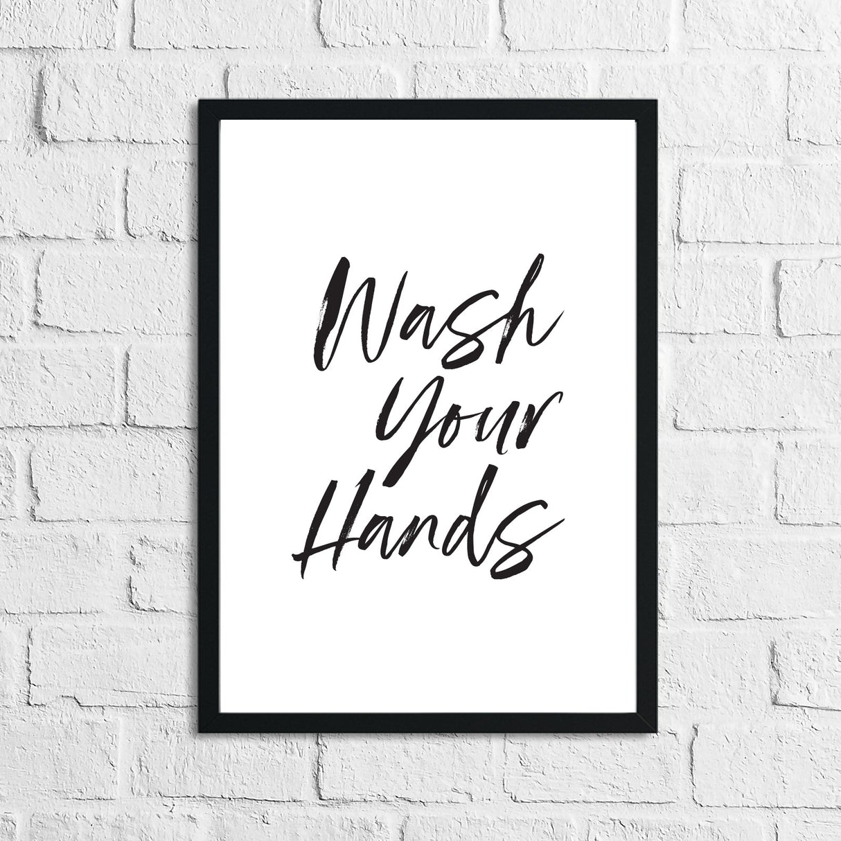 Wash Your Hands Script Bathroom Wall Decor Print by WinsterCreations™ Official Store