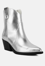 wales metallic faux leather bootie by London Rag