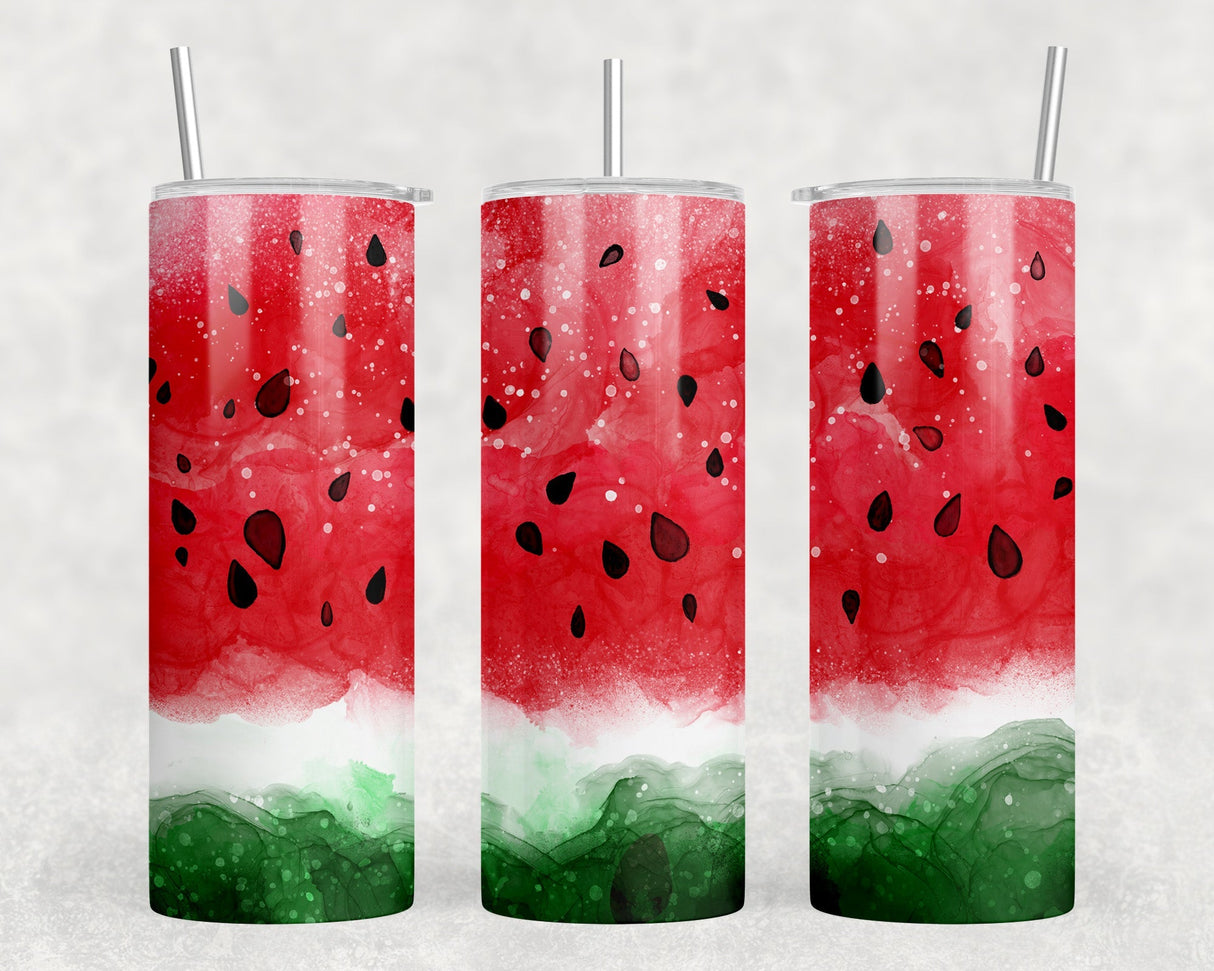 Watermelon |Skinny Tumbler|Optional Bluetooth Speaker| Speaker Color Varies by Rowdy Ridge Co