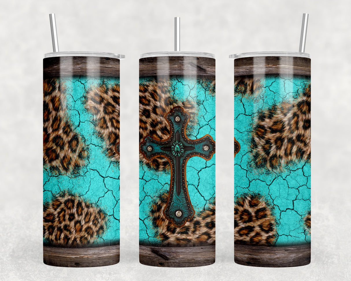 Western Cross - 20 oz Steel Skinny Tumbler - Optional Blue Tooth Speaker - Speaker Color will Vary by Rowdy Ridge Co