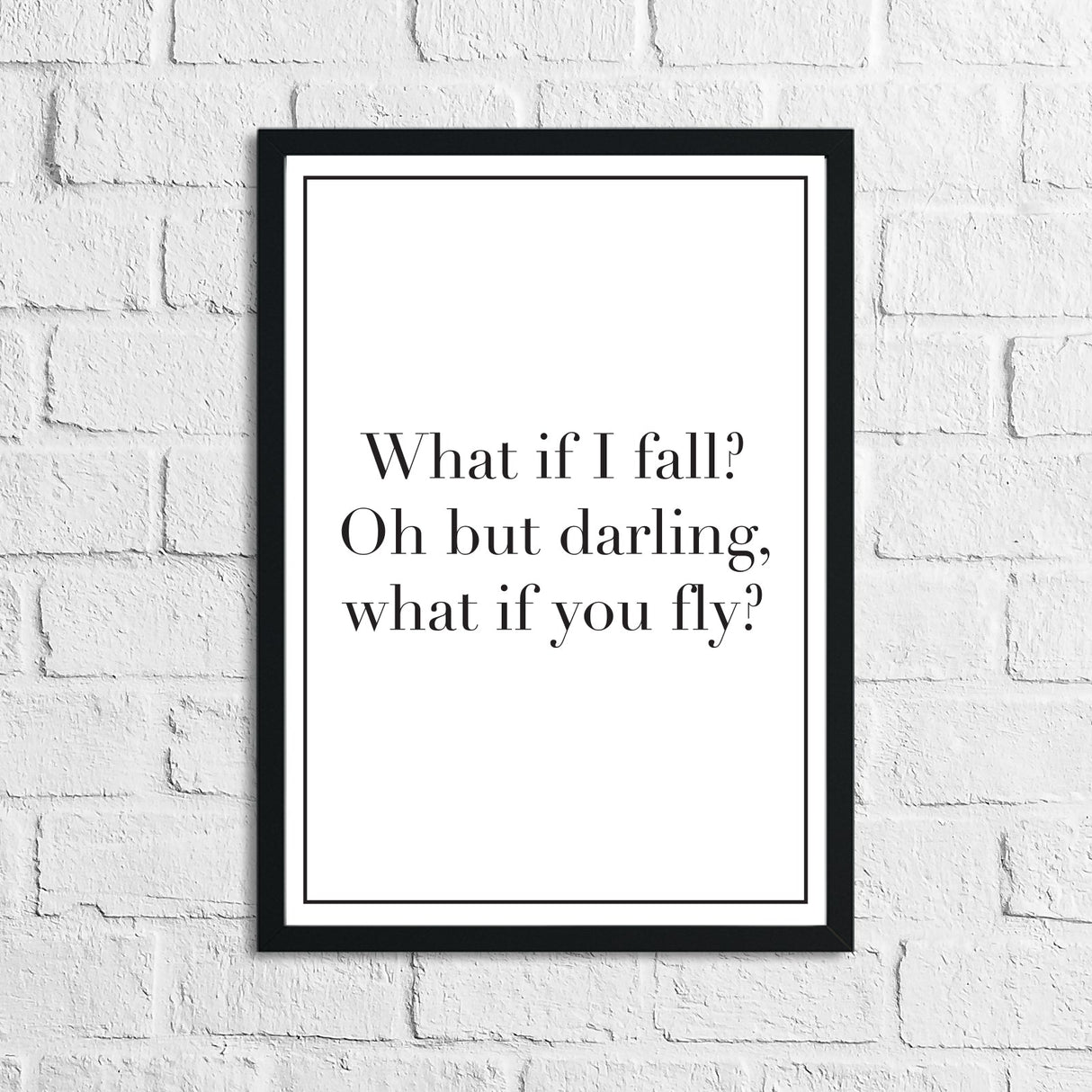 What If I Fall? Children's Room Quote Wall Decor Print (Font/Border Colour Editable) by WinsterCreations™ Official Store