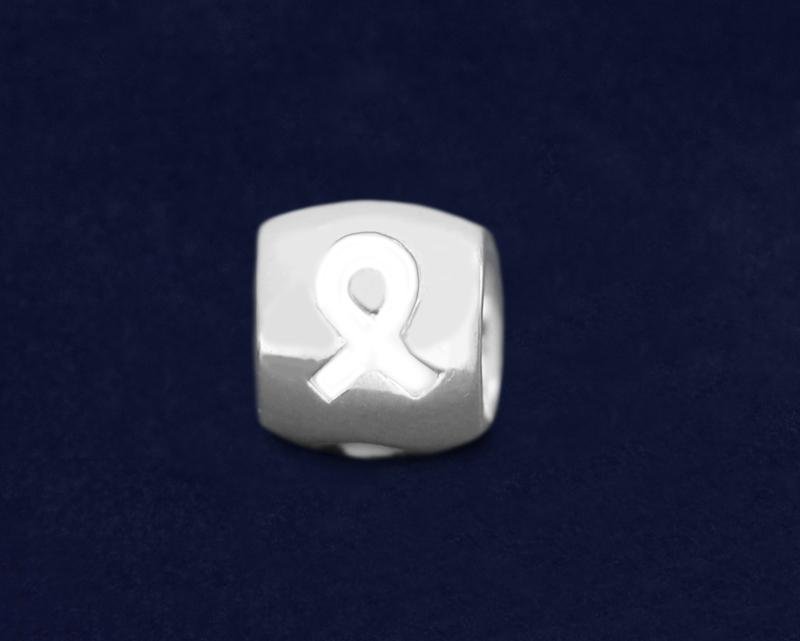 White Ribbon Barrel Style Charms by Fundraising For A Cause