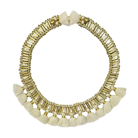 Temple Tassel Collar Necklace by SLATE + SALT