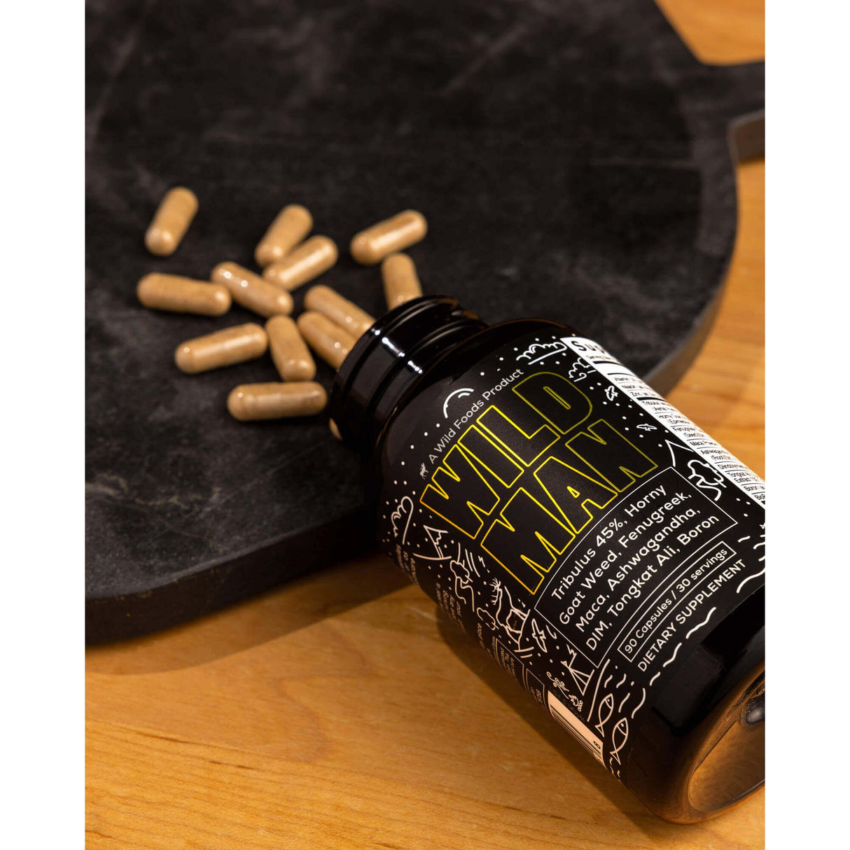 The Wild Man Stack: Bull Blend Organs Complex + Wild Man Herbal Mineral Natural Testosterone Support by Wild Foods