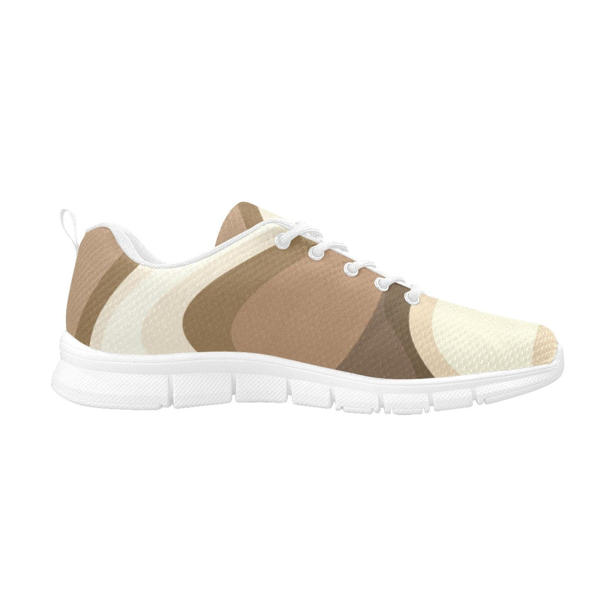 Womens Athletic Shoes, Brown and Cream Abstract Marble Swirl by inQue.Style