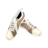 Womens Athletic Shoes, Brown and Cream Abstract Marble Swirl by inQue.Style