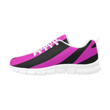 Womens Sneakers, Black and Purple Stripe Running Shoes by inQue.Style