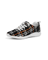 Womens Sneakers - Canvas Running Shoes, Black Plaid Print by inQue.Style