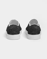 Womens Sneakers - Canvas Slip on Shoes, Black Faded Print by inQue.Style